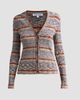 Veronica Beard Women's Calliope Striped Ribbed-Knit V-Neck Cardigan - 1