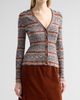Veronica Beard Women's Calliope Striped Ribbed-Knit V-Neck Cardigan - 4