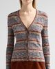 Veronica Beard Women's Calliope Striped Ribbed-Knit V-Neck Cardigan - 5