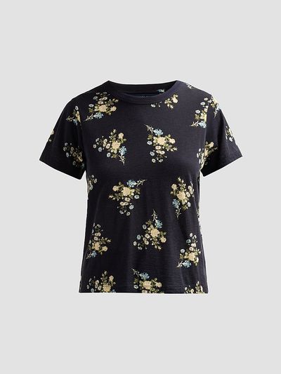 Veronica Beard Women's Carla Floral Cotton Crewneck T-Shirt