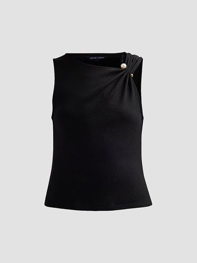 Veronica Beard Women's Deylin Stretch-Cotton Asymmetric Top