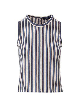 Veronica Beard Women's Dravin Striped Cotton-Blend Sleeveless Top