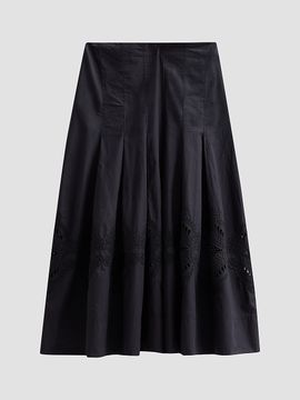 Veronica Beard Women's Fynnley Cotton Pleated Midi Skirt