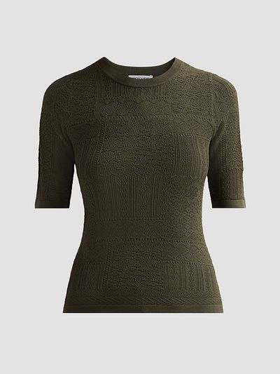 Veronica Beard Women's Garron Patchwork Sweater