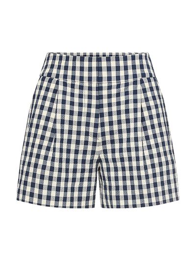 Veronica Beard Women's Haina Gingham Stretch-Cotton High-Rise Shorts