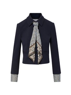 Veronica Beard Women's Ismena Removable Scarf Crop Jacket