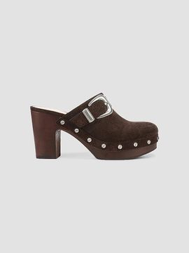 Veronica Beard Women's Larken 95MM Suede Clogs