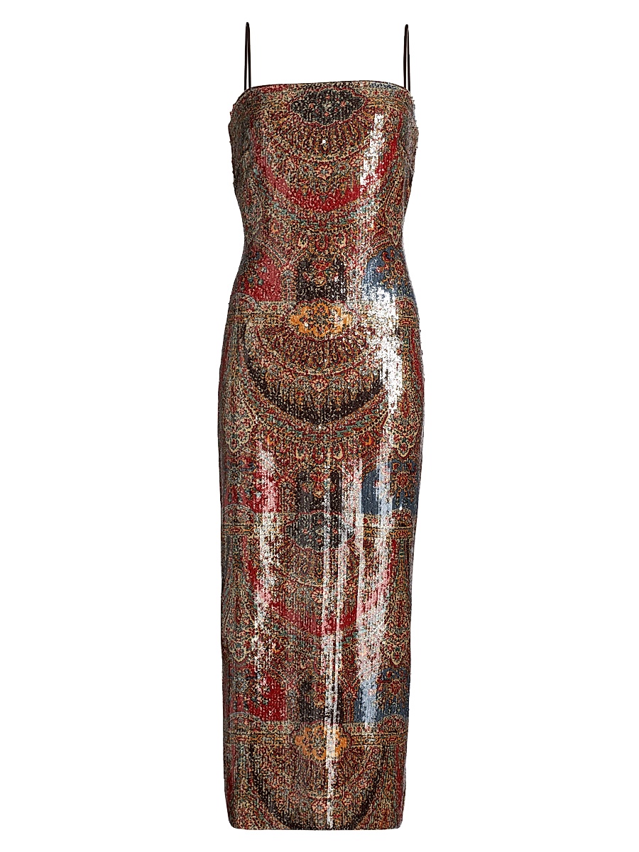 Veronica Beard - Women's Leda Printed Sequin Sleeveless Midi-Dress