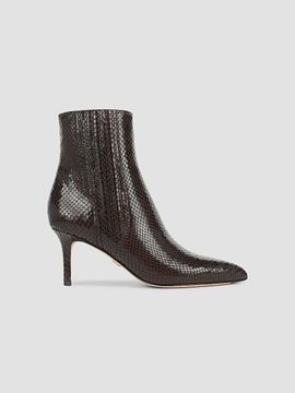 Veronica Beard Women's Lisa 70MM Snake-Embossed Leather Ankle Boots