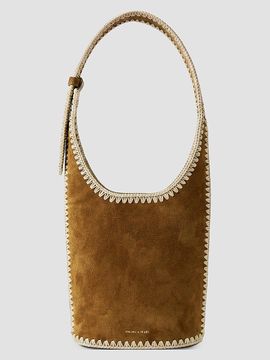 Veronica Beard Women's Loop Small Whipstitch Suede Shoulder Bag