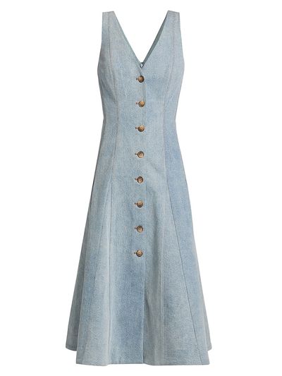 Veronica Beard Women's Lou Denim A-Line Midi-Dress