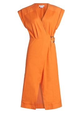 Veronica Beard Women's Octavia Linen-Blend Wrap Midi-Dress
