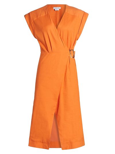 Veronica Beard Women's Octavia Linen-Blend Wrap Midi-Dress