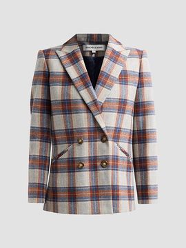 Veronica Beard Women's Oria Plaid Wool-Blend Single-Breasted Dickey Jacket