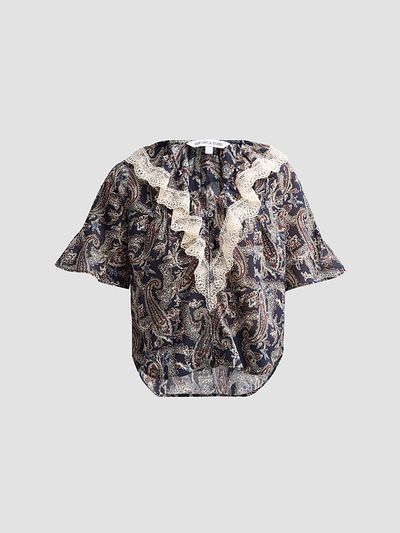 Veronica Beard Women's Pamelis Printed Cotton Top