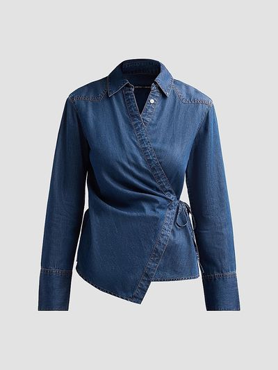 Veronica Beard Women's Perezzi Denim Wrap Shirt