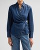 Veronica Beard Women's Perezzi Denim Wrap Shirt - 5