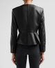 Veronica Beard Women's Quinn Leather Peplum Jacket - 3