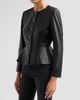 Veronica Beard Women's Quinn Leather Peplum Jacket - 4