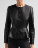Veronica Beard Women's Quinn Leather Peplum Jacket - 5