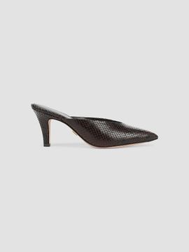 Veronica Beard Women's Rochelle 75MM Snake-Embossed Leather Mules