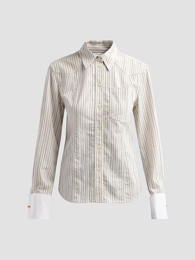 Veronica Beard Women's Rourke Striped Button-Front Shirt