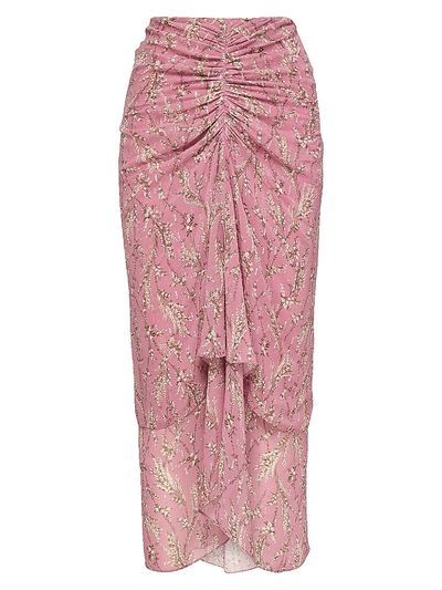 Veronica Beard Women's Sira Floral Ruched Midi Skirt