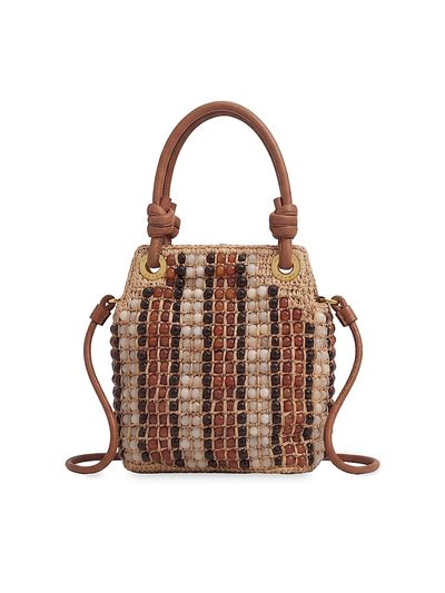 Veronica Beard Women's Small Beaded Raffia Slouch Top Handle Bag