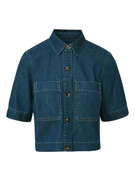 Veronica Beard Women's Spruce Denim Short-Sleeve Shirt