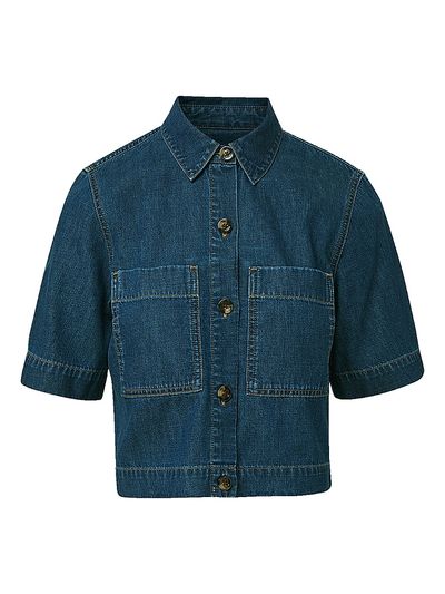 Veronica Beard Women's Spruce Denim Short-Sleeve Shirt