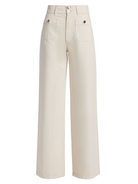 Veronica Beard Women's Taylor Cotton High-Rise Wide-Leg Jeans