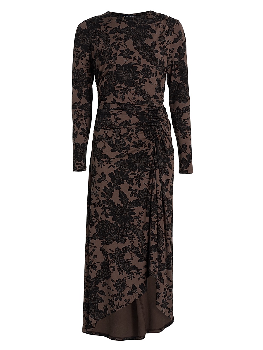 theodora midi dress Women's Theodora Off-Shoulder Pleated Midi Dress XS/S/M/L/XL Black/White MEAN BLVD Black / XL