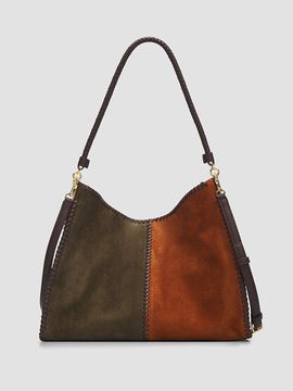 Veronica Beard Women's Vida Colorblocked Suede Shoulder Bag