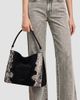 Veronica Beard Women's Vida Snakeskin-Embossed Suede Shoulder Bag - 2