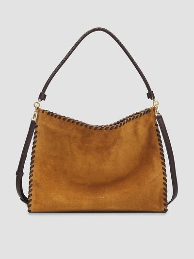 Veronica Beard Women's Vida Whipstitch Suede Shoulder Bag