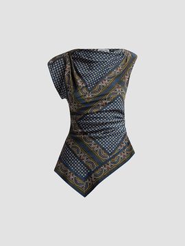 Veronica Beard Women's Yvonne Paisley Silk-Blend Asymmetric Top