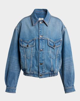 Versace Blouson Leather-Lined Denim Jacket