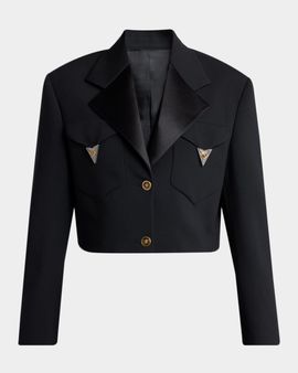 Versace Cropped Informal Wool Jacket