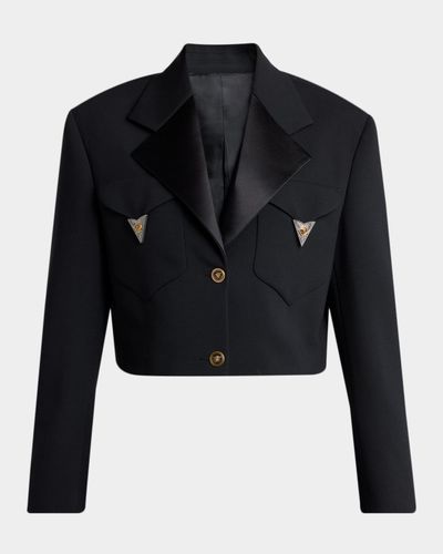 Versace Cropped Informal Wool Jacket