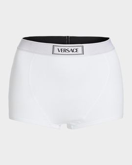 Versace Culotte Logo Rib-Knit Boyshorts