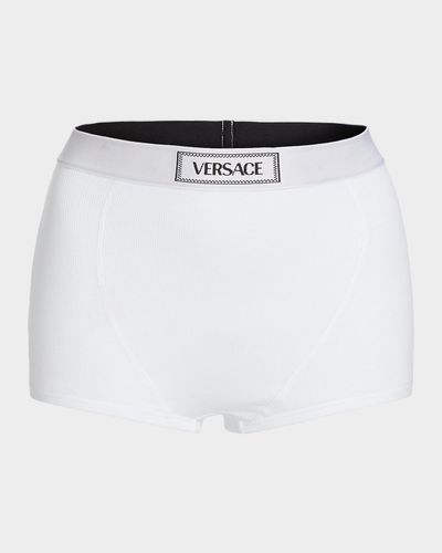 Versace Culotte Logo Rib-Knit Boyshorts