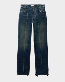 Versace Distressed Straight-Leg Jeans