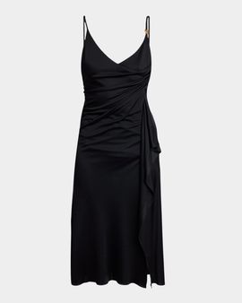 Versace Draped Satin-Viscose Dress