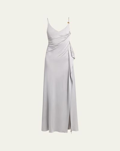 Versace Draped Satin Viscose Gown
