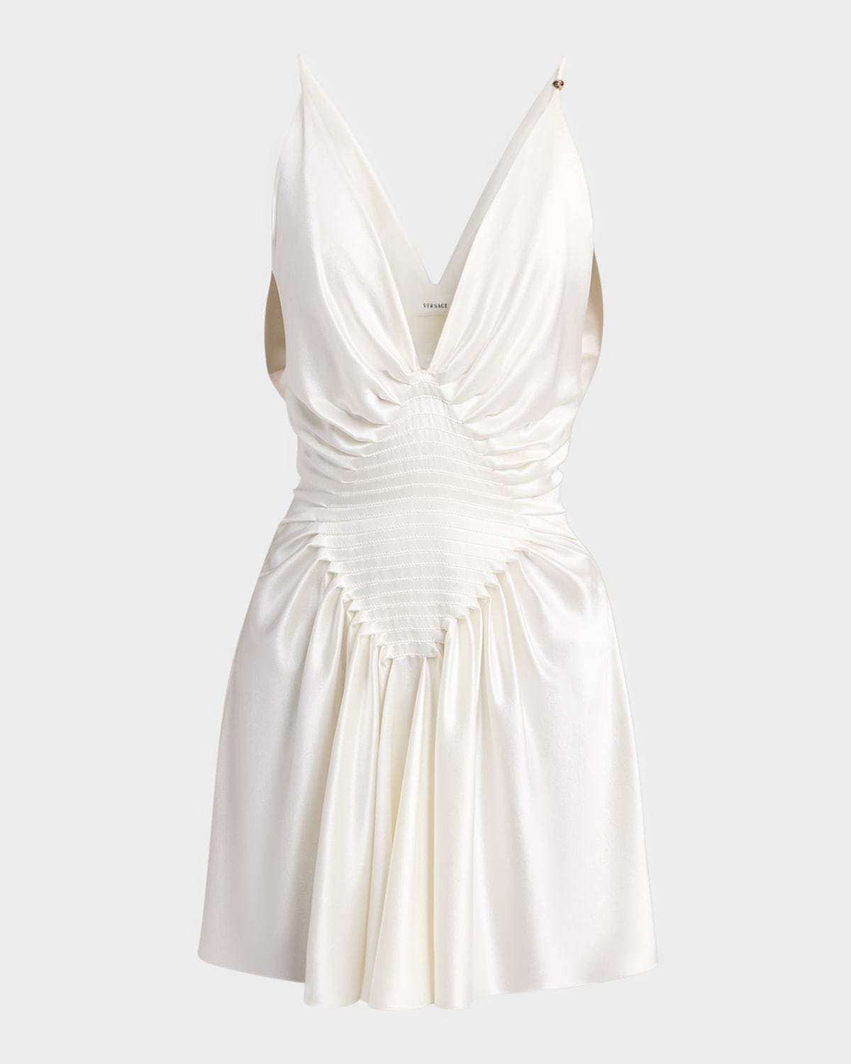 Versace Draped Silk Mini Dress