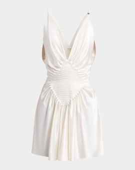 Versace Draped Silk Mini Dress