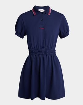 Versace Embroidered Knit Mini Polo Dress