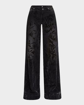 Versace Glitter Barocco Flare Jeans