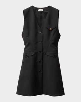 Versace Grain De Poudre Wool Mini Dress