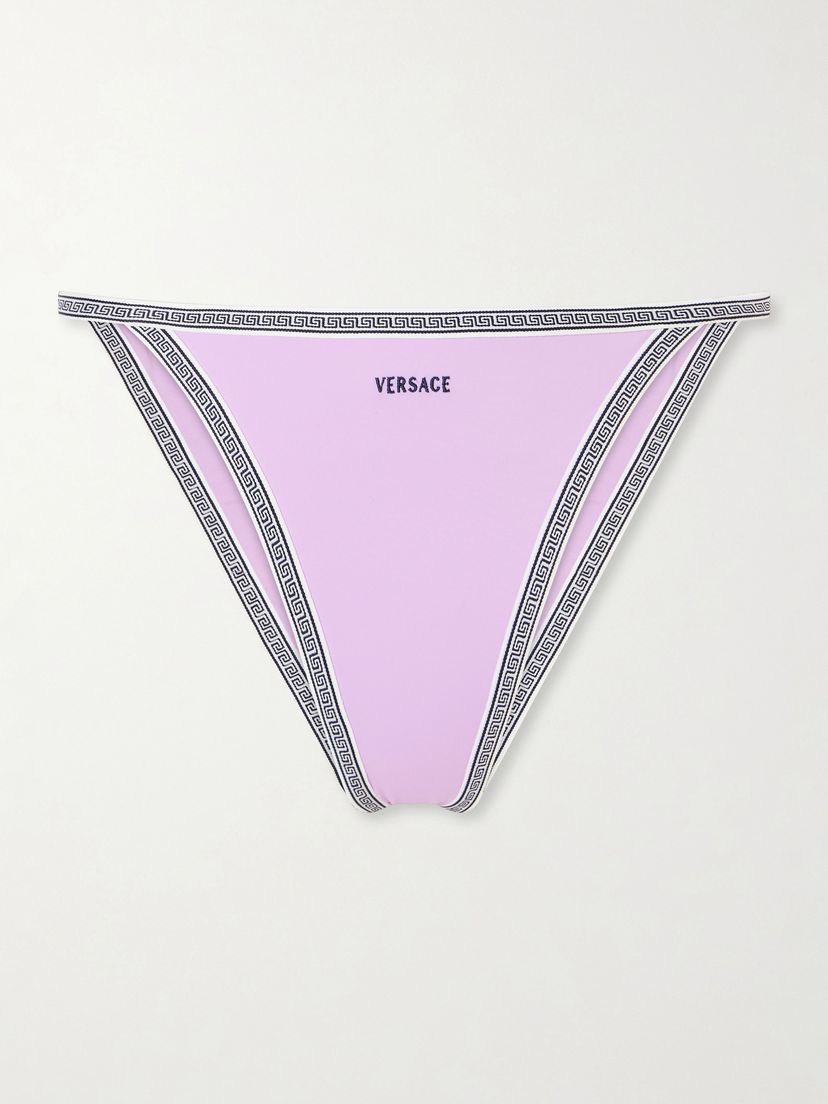 VERSACE Greca-embroidered bikini briefs